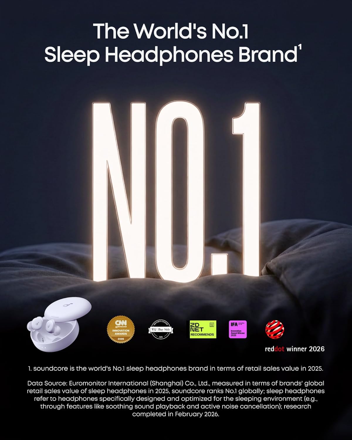 Anker Sleep A30 The World's First Sleep Earbuds with a Triple Noise Reduction System