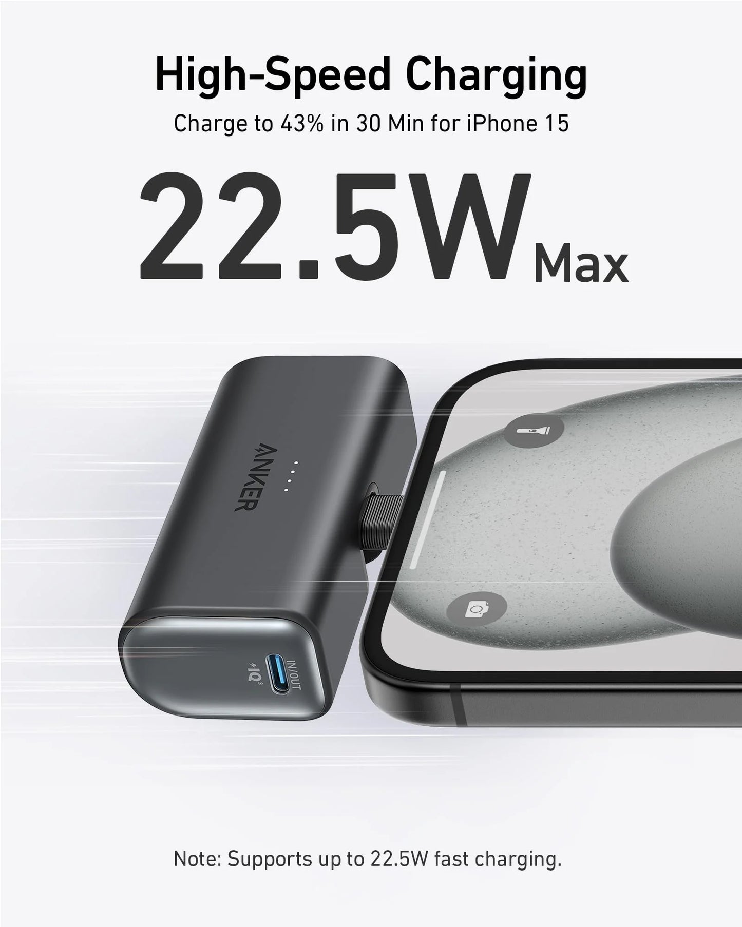 Anker Nano Power Bank 22.5w Built In Usb C Connector