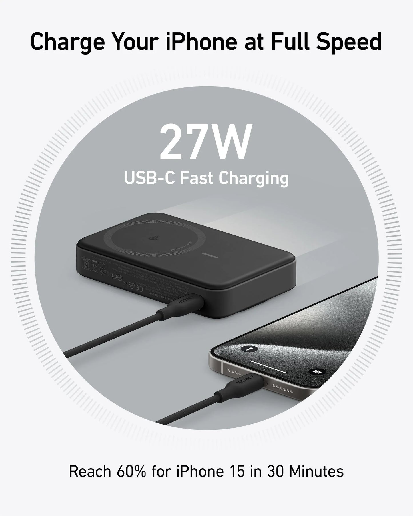 Anker MagGo Power Bank 10,000mah 15W