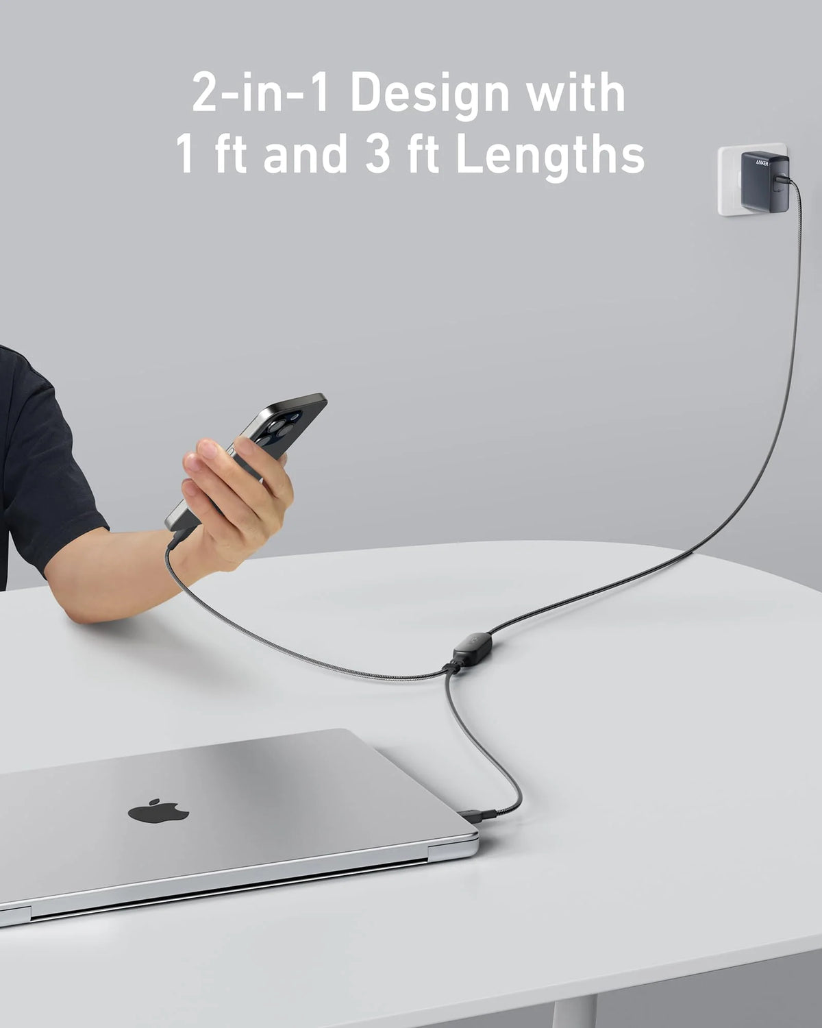Anker 2-in-1 USB-C to USB-C Braided Cable (140W),