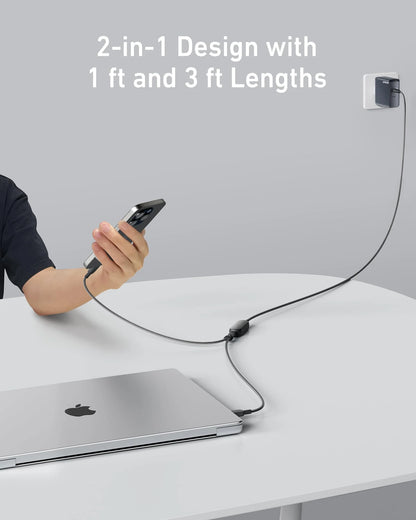 Anker 2-in-1 USB-C to USB-C Braided Cable (140W),