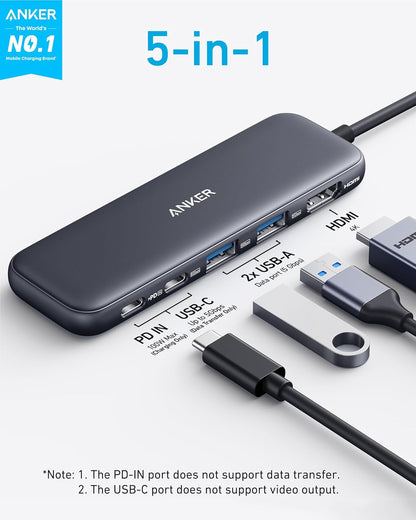 Anker 332 Usb-C Hub (5-in1) Sleek Aluminium Design