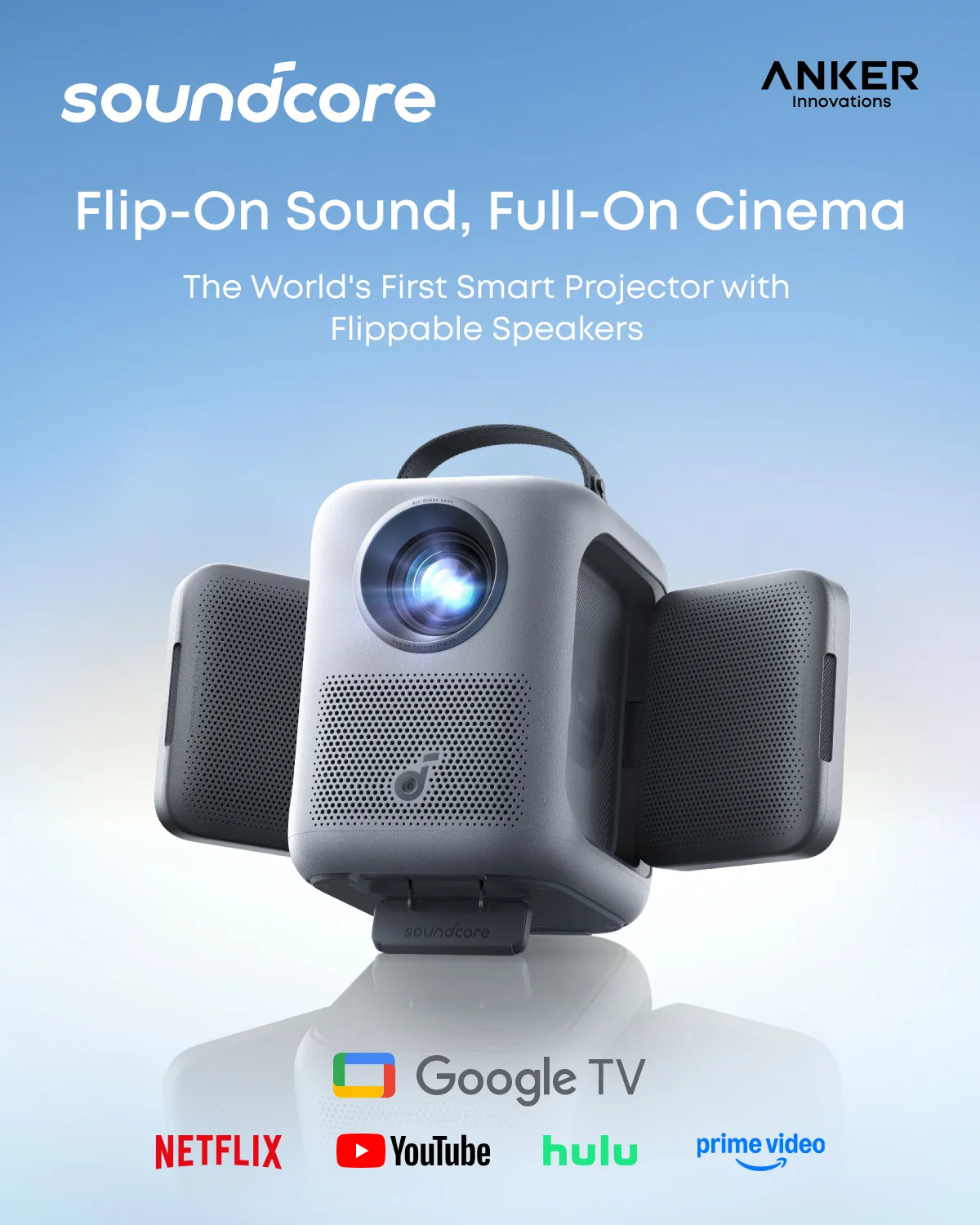 Anker soundcore Nebula P1i | World's First Smart Portable Projector with Flippable Speakers