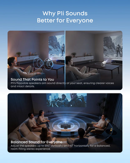 Anker soundcore Nebula P1i | World's First Smart Portable Projector with Flippable Speakers
