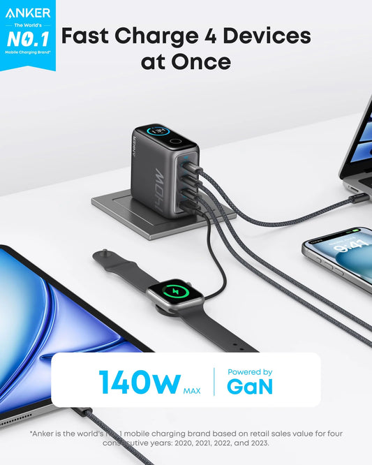 Anker Fast GaN Charger (140W, 4 Ports, PD 3.1)