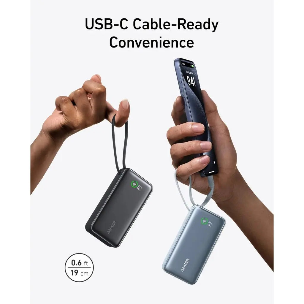 Anker Nano Powerbank 10,000mah 30w Built In Usb C Cable